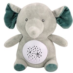 Gray/Teal Plush Elephant Sound Machine and Nightlight-Baby Shower Gift